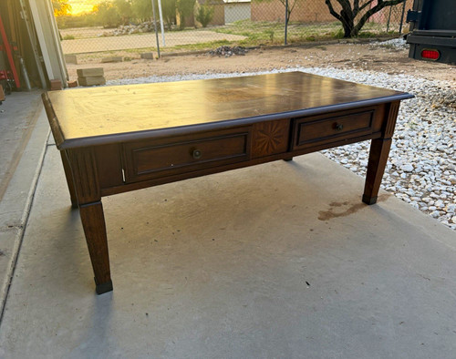 Rectangular wood coffee table - coffee,
