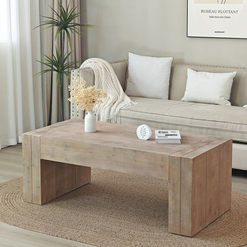 Rustic wood coffee table 49in - coffee,