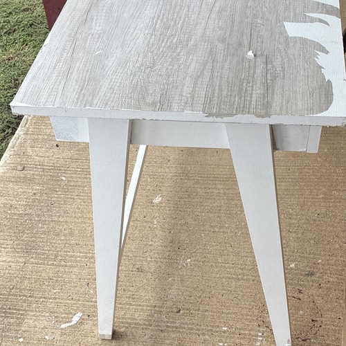 Rectangular gray wood top - wood,