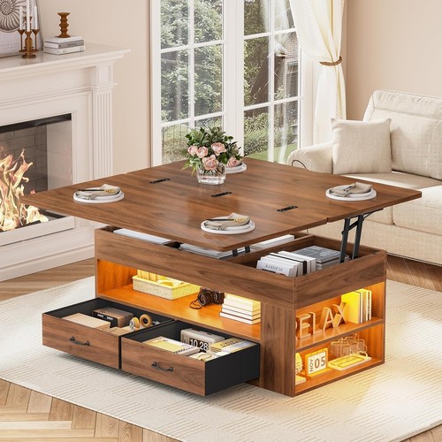 Lift top coffee table with - top, 2