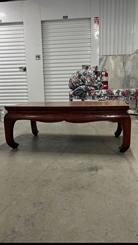 Dark wood rectangular coffee - wood,