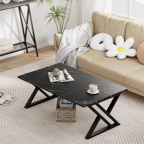 Black faux marble coffee - coffee, table