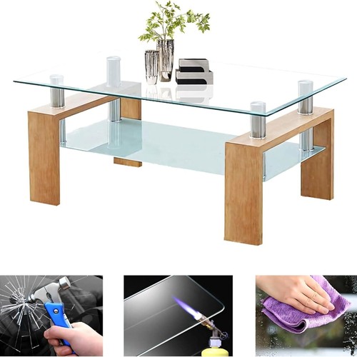 Glass coffee table - glass, rectangle