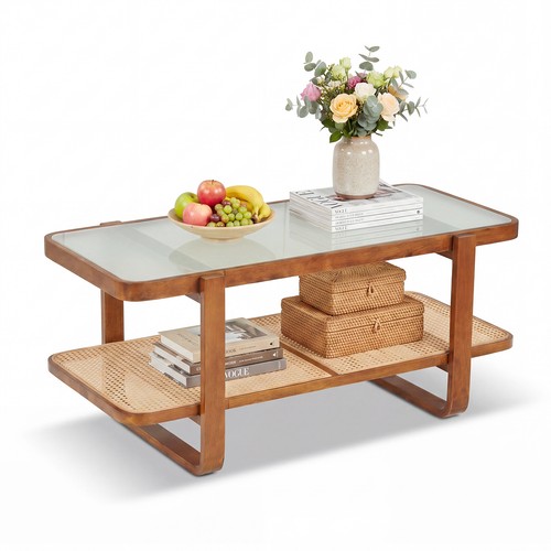 Rattan coffee table tier - coffee, 2-tier