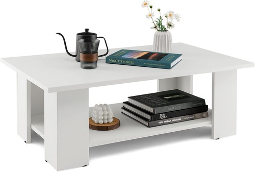 White tier coffee table - 2-tier,
