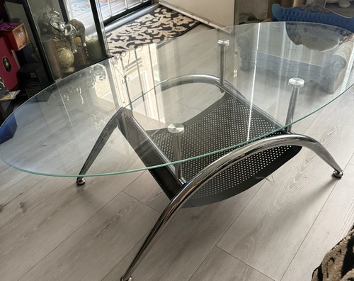 Clear glass top - glass, table