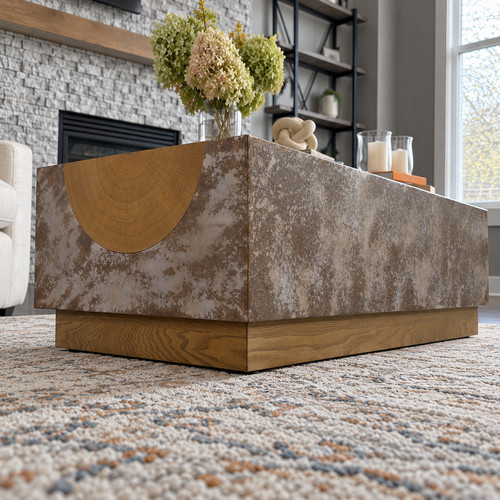 Modern rustic coffee table - 43",