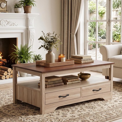 Rectangular coffee table - coffee, with