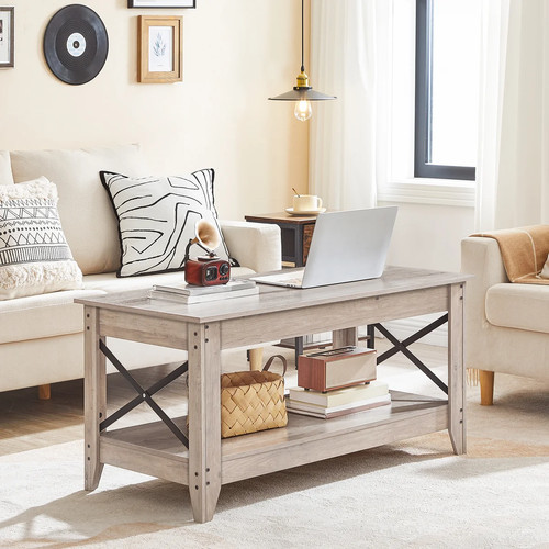 Gray rectangular coffee table - rectangular,
